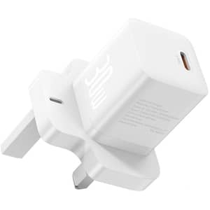 باسيوس GaN5 النوع-C محول شاحن سريع بمنفذ واحد أبيض