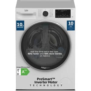 Beko 10kg Front Load Washing Machine, 1400 RPM, 15 Programs, SteamTherapy, AquaTech, AutoDose, White - WTE1014XW
