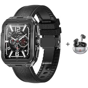 Swiss Military Alps 2 1.85″ Display Smartwatch with Victor 3 Wireless Earbuds - Gun Metal