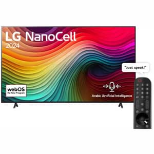 تلفزيون إل جي الذكي شاشة NanoCell دقة 4K تحكم عن بعد ماجيك بتقنية الذكاء الاصطناعي تقنية HDR10 نظام تشغيل webOS24 قياس 55 بوصة (موديل 2024) NANO81