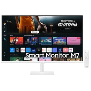 Samsung Smart Monitor M7 (M70D) 32" Flat, UHD 4K, VA Panel, Smart TV Apps, HDR10, 60 Hz, 4 ms (GtG) (LS32DM703UMXUE)