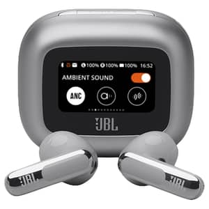 JBL Live Flex 3 True Wireless Noise Cancelling Open Stick Earbuds - Silver