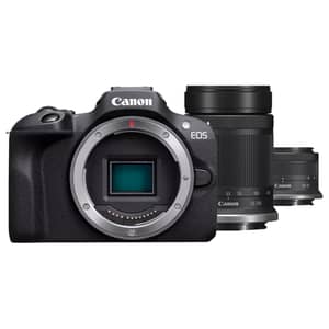 Canon EOS R100 Mirrorless Camera Black With RF-S 18/45mm And RF-S 55-210mm Lens Kit