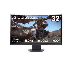 LG Ultra Gear Gaming Monitor 32" Curved, QHD, 1000R, HDR10, 180 Hz, 1 ms (32GS60QC-B)