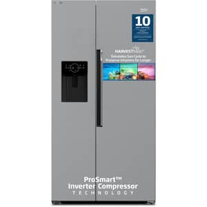 Beko 664L Side-by-Side Refrigerator, NeoFrost Dual Cooling, Titanium Inox - GNE753DIX