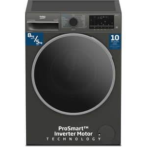 Beko 8/5kg Washer/Dryer, 1400 RPM, 15 Programs, Wash & Wear Program, Manhattan Grey - WD8514W