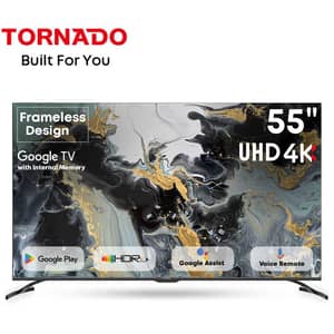​Tornado 55-inch 4K UHD Smart Google TV, Dolby Vision, HDR10+, Game Mode, Voice Control – 55UA3400G (2024 Model)