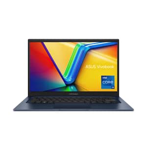 Asus Vivobook 14 (2024) Laptop - 13th Gen / Intel Core i5-1335U / 14inch FHD / 512GB SSD / 8GB RAM / Shared Intel Iris Xe Graphics / Windows 11 Home / English & Arabic Keyboard / Quiet Blue / Middle East Version - [X1404VA-NKI585WU]