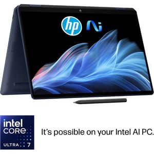 HP OmniBook Ultra Flip (2024) Ultrabook - 2nd Series / Intel® Core™ Ultra 7 256V / 14inch 2.8K OLED / 1TB SSD / 16GB RAM / Shared Intel Arc Graphics / Windows 11 Home / English & Arabic Keyboard / Atmospheric Blue / -
