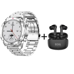 Xcell Watch Elite 6 Smartwatch 1.52″ HD Screen Silver + Supermoon Earbuds