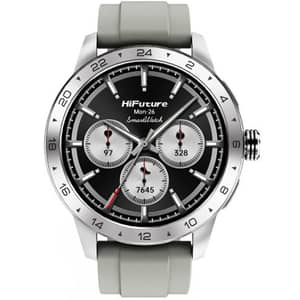 HiFuture FLEX2 1.39″ LCD Smartwatch with Essential Fitness Features - Silver/White