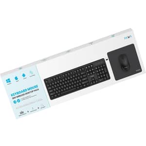 Pawa Wireless Keyboard & Mouse 3-in-1 Desktop Pack Black