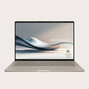 Asus Zenbook A14 OLED UX3407 (2025) Laptop - Snapdragon X Elite-X1E-78 100 / 14inch WUXGA / 1TB SSD / 32GB RAM / Qualcomm Adreno Graphics / Windows 11 Home / English & Arabic Keyboard / Zabriskie Beige / Middle East Version - [UX3407RA-QD906W]
