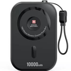 Swiss Military Wireless Magnetic Power Bank 10000mAh Black SM-WL-3IN1