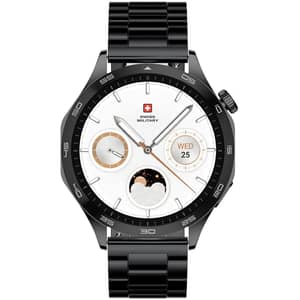 Swiss Military Smart Watch, Black Metal Strap, Fitness & Health Tracker