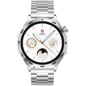 Swiss Military Smart Watch, Silver Steel Strap, Fitness & Health Tracker