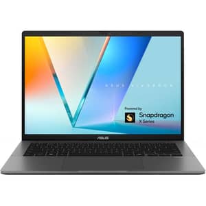Asus Vivobook S14 (2025) Laptop - Snapdragon X- X126-100 / 14inch WQXGA / 1TB SSD / 16GB RAM / Shared Qualcomm Adreno GPU / Windows 11 Home / English & Arabic Keyboard / Matte Gray / Middle East Version - [S14 S3407QA-KP014W]