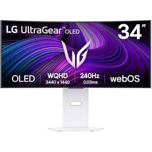 LG Ultra Gear Gaming Monitor 34" Curved, WQHD, OLED Panel, Smart, HDR10, 240 Hz, 0.03 ms (34GX90SA-W)