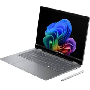 اتش بي أومني بوك X فليب قابل للتحويل 2 بـ 1 (2025) بمعالج AMD رايزين 5-340 يدعم الذكاء الاصطناعي، شاشة مقاس 14 بوصة، (512 جيجابايت، 16 جيجابايت)، نظام تشغيل ويندوز 11 هوم، لوحة مفاتيح إنجليزية وعربية، لون فضي، إصدار الشرق الأوسط [14-FK0001NE]