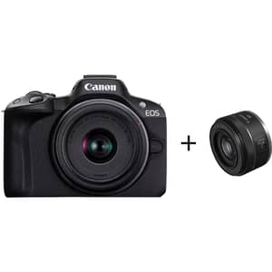Canon Mirrorless Digital Camera Black - EOS R50 + RF50mm F1.8 STM Lens