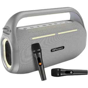 HiFuture Bluetooth Speaker With Dual Mic Silver - MusicBox100