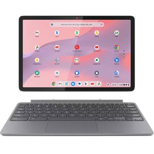 Lenovo Chromebook Duet 11M889 2-in-1 (2024) Laptop - MediaTek Kompanio 838 / 10.95inch WUXGA / 128GB SSD / 8GB RAM / Arm Mali-G57 MC3 GPU / ChromeOS / English Keyboard / Luna Grey / -+ Inbox Folio Stand + Folio Keyboard