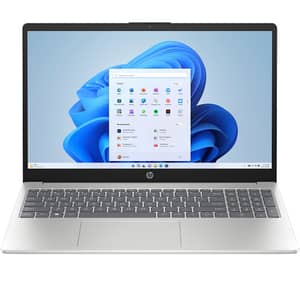 HP (2025) Laptop - 12th Gen / Intel Core i7-1255U / 16.6inch FHD / 512GB SSD / 16GB RAM / Shared Intel Iris Xe Graphics / Windows 11 Home / English & Arabic Keyboard / Natural Silver / Middle East Version - [15-FD0107NE]