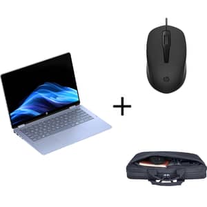HP OmniBook 5 Flip 2-in-1 (2025) Laptop - 1st Series/ Intel Core i7-150U/ 14inch FHD+/ 1TB SSD/ 16GB RAM/ Shared Intel Graphics/ Windows 11 Home/ En & Ar Keyboard/ Touch Display/ Silver/ Middle East Version - [14-FP0019NE] +150 Mouse +A08JSAA Briefcase