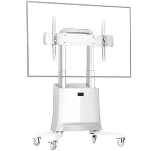 Nb Ergonomic Motorized Adjustable TV Cart 75 - 120 Inches White - NBER-G100