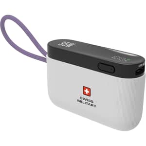 Swiss Military Power Bank 10000mAh White - SM-PB-10K-35W-MINI-LED-CBL