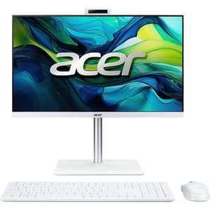 Acer C24A-GRPL All-in-One (2025) Desktop - 1st Series / Intel Core 5-120U / 23.8inch FHD / 512GB SSD / 16GB RAM / Shared Intel Graphics / Windows 11 Home / English & Arabic Keyboard / White / - [DQ.BRNEM.001]