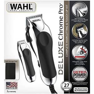 Wahl Deluxe Chrome Pro 27-Piece Corded & Cordless Hair Clipper Kit | 79524-2716