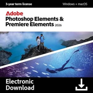 Adobe Photoshop & Premiere Elements 2026 3 Year Term License - 5051254780014
