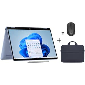 HP OmniBook 5 Flip 2-in-1 (2025) Laptop - Intel Core 5-120U / 14inch 2K IPS Touch Display / 512GB SSD / 16GB RAM / Shared Intel Graphics / Sky Blue / English & Arabic Keyboard / Middle East Version - [14-FP0033NE] + HP Wireless Mouse + Laptop Briefcase