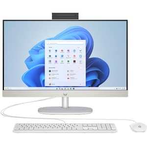 HP All-in-One (2023) Desktop - 13th Gen / Intel Core i5-1335U / 23.8inch FHD / 512GB SSD / 8GB RAM / Shared Intel Iris Xe Graphics / Windows 11 Pro / English Keyboard / White / -
