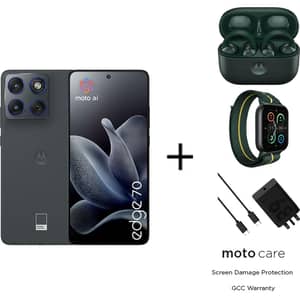 Motorola Edge 70 5G 512GB 12GB RAM Pantone Gadget Grey Dual Sim Smartphone + Buds Loop (Moto) + Watch Fit + TurboPower 68W Charger + Moto Care