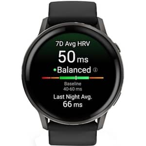 Garmin Venu 4 Smartwatch Slate With Black Silicone Band