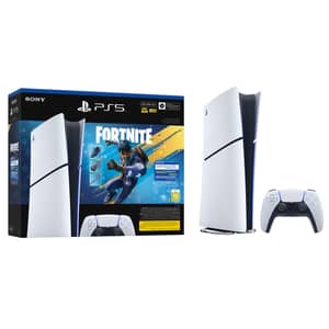 Sony PlayStation 5 Console (Digital Version) White - Middle East Version + FORTNITE FC Voucher Bundle