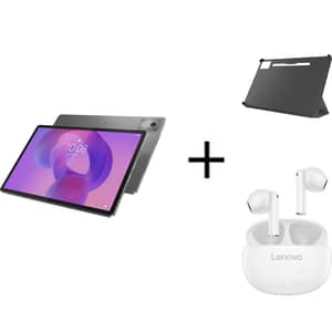 Lenovo Idea Tab Pro Tablet - WiFi 256GB 8GB RAM 12.7inch Luna Grey - ZAE40086AE + Folio Case Grey + E310 TWS Earbuds White