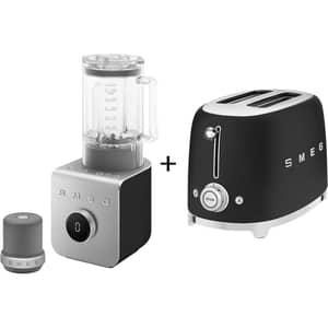 Smeg High Performance Blender - BLC02BLMUK + Toaster TSF01BLMUK