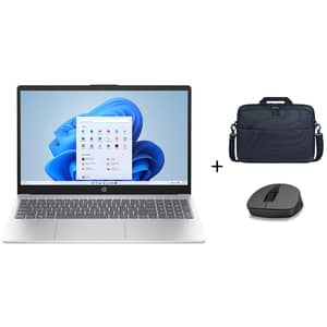 HP (2026) AI PC - 2nd Series / Intel Core Ultra 5-225U / 15.6inch FHD / 512GB SSD / 24GB RAM / Shared Intel Graphics / Windows 11 Home / English & Arabic Keyboard / Natural Silver / Middle East Version - [15-FD2017NE] + DIB 7N975AV + 7D2R7AV