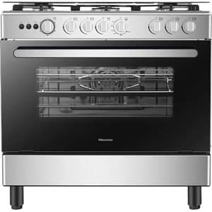 Hisense Free Standing 5 Burner Gas cooker 90cm Stainless Steel/Black - HFG90335RX02