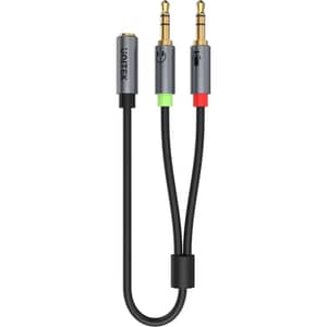 Unitek 2 Male To Female Aux Audio Cable 0.2m Grey - Y-C957ABK
