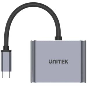 Unitek Sleek USB-C To HDMI &And VGA Adapter 1m Space Grey - V1126A