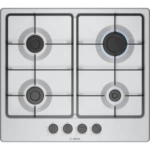 Bosch Series 4 Built-in 4 Burner Gas Hob 90cm Stainless Steel/Black - PGP6B5K60L
