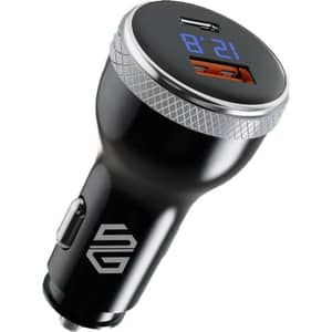 شاحن الأجهزة الذكية للسيارة سمارت جيت C51D رقمي بمنفذين لون أسود SGCH-C51CAD