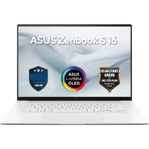 Asus Zenbook S 16 (2026) Laptop - AMD Ryzen AI 9-465 / 16inch 3K / 1TB SSD / 24GB RAM / Shared AMD Radeon Graphics / Windows 11 Home / English & Arabic Keyboard / Scandinavian White / Middle East Version - [UM5606GA-SS487W]