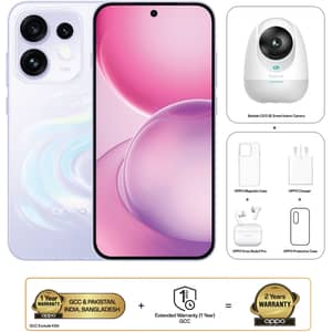 OPPO Reno16 AI Phone Dual SIM 5G Dream Purple 12GB RAM 256GB With OPPO Enco Buds3 Pro + OPPO Magnetic Case + Botslab IP Camera - Middle East Version
