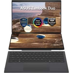 Asus Zenbook Duo (2026) Laptop - 3rd Series / Intel Core Ultra 9-386H / 14inch 3K / 1TB SSD / 32GB RAM / Shared Intel Graphics / Windows 11 Home / English & Arabic Keyboard / Moher Gray / Middle East Version - [UX8407AA-U9321W]