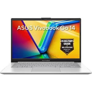 Asus Vivobook Go 14 (2026) Laptop - AMD Ryzen 3-30 / 14inch FHD / 256GB SSD / 8GB RAM / Shared AMD Radeon Graphics / Windows 11 Home / English & Arabic Keyboard / Cool Silver / Middle East Version - [E1404FA-EB3856W]